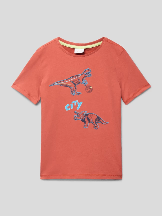 S.Oliver RED LABEL T-Shirt Mit Motiv-Print - Terrakotta 1 S.Oliver RED LABEL T-Shirt Mit Motiv-Print - Terrakotta