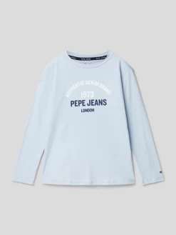 Pepe Jeans Longsleeve Mit Label-Print Modell 'TIMOTHY' - Bleu
