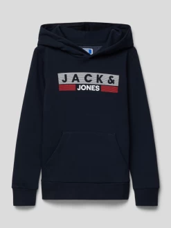 Jack & Jones Hoodie Mit Label-Print - Marineblau