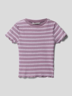Garcia T-Shirt Mit Streifenmuster Modell 'MARGIN' - Flieder
