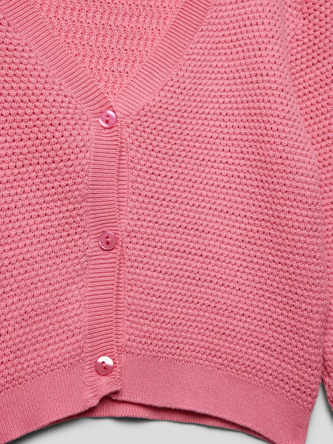 Happy Girls Cropped Strickjacke Mit Knopfleiste - Pink 2 Happy Girls Cropped Strickjacke Mit Knopfleiste - Pink – Bild 2