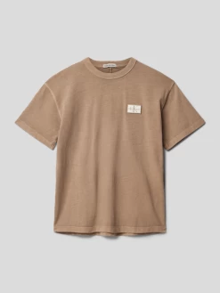 Calvin Klein Jeans T-Shirt Mit Label-Patch Modell 'BADGE MINERAL' - Schokobraun