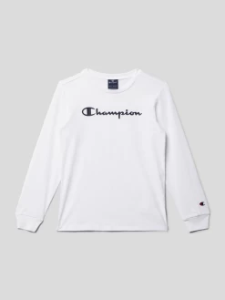 CHAMPION Longsleeve Mit Label-Print - Weiß