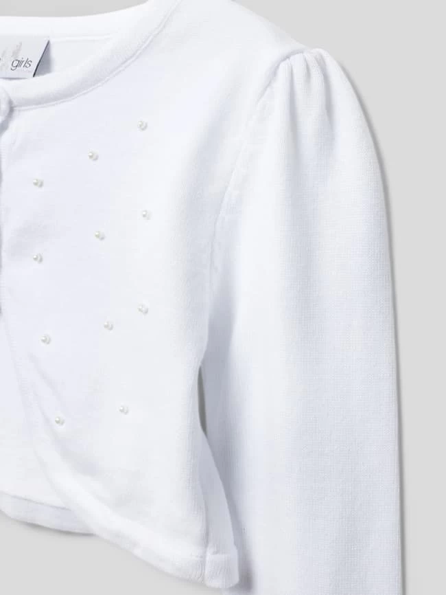 Happy Girls Cropped Strickjacke Mit Zierperlenbesatz - Offwhite 2 Happy Girls Cropped Strickjacke Mit Zierperlenbesatz - Offwhite – Bild 2