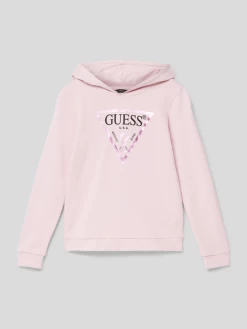 Guess Hoodie Mit Label-Detail In Metallic - Rosé