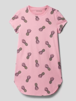 Schiesser Pyjama-Oberteil Mit Allover-Muster - Rosa