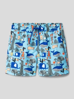 Name It Badehose Mit Allover-Print Modell 'ZETUS' - Hellblau