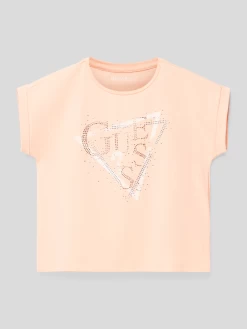 Guess T-Shirt Mit Label-Detail - Apricot