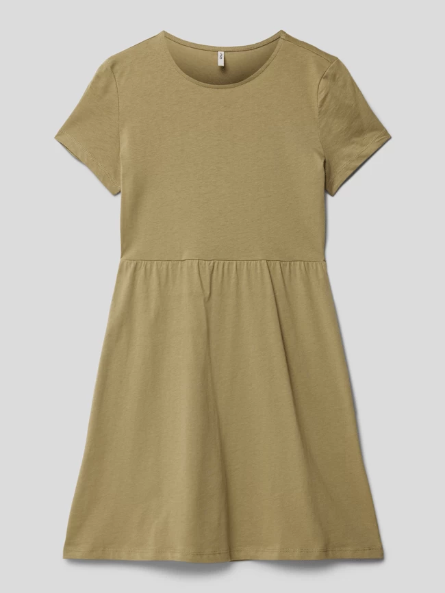 Only Kleid Mit Rundhalsausschnitt Modell 'STELLA' - Olivgrün 1 Only Kleid Mit Rundhalsausschnitt Modell 'STELLA' - Olivgrün