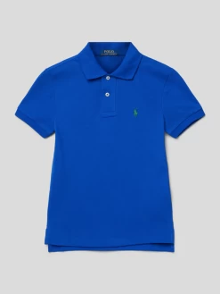 Polo Ralph Lauren Teens Slim Fit Poloshirt Mit Strukturmuster - Royalblau