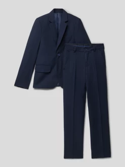 Standar Anzug Mit Strukturmuster - Marineblau