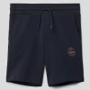 Jack & Jones Sweatshorts Aus Reiner Baumwolle Mit Label-Print Modell 'SHARK' - Marineblau
