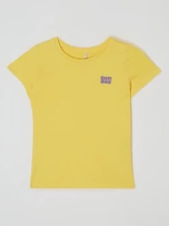 Only T-Shirt Aus Baumwolle Modell 'Weekday' - Hellgelb