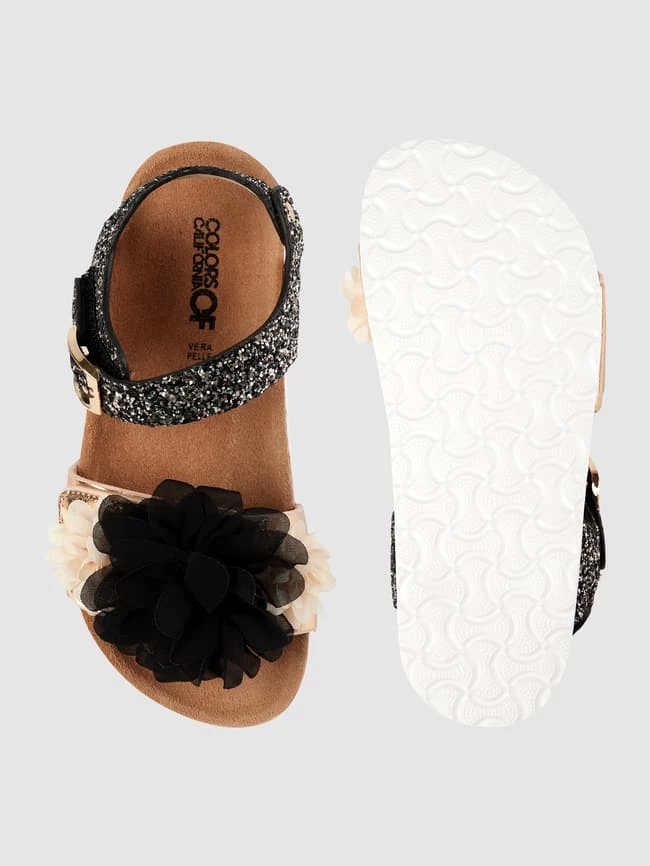 Colors Of California Sandalen Mit Blüten-Applikationen - Schwarz 4 Colors Of California Sandalen Mit Blüten-Applikationen - Schwarz – Bild 4