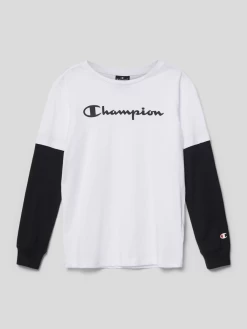 CHAMPION Longsleeve Mit Logo-Print - Weiß