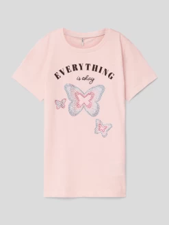 Only T-Shirt Mit Motiv-Print Modell 'KITA' - Hellrosa