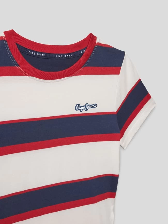 Pepe Jeans T-Shirt Mit Streifenmuster Modell 'BRADY' - Weiß 2 Pepe Jeans T-Shirt Mit Streifenmuster Modell 'BRADY' - Weiß – Bild 2
