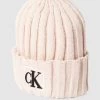 Calvin Klein Jeans Beanie Mit Label-Stitching - Hellrosa