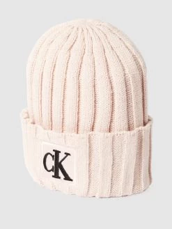 Calvin Klein Jeans Beanie Mit Label-Stitching - Hellrosa