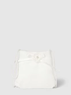 Weise Umhängetasche Mit Blüten-Applikation - Ecru