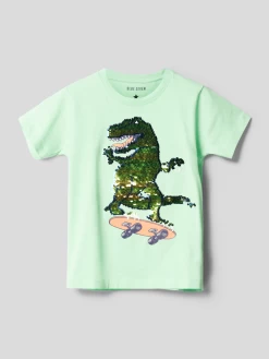 Blue Seven T-Shirt Mit Motiv-Print - Hellgrün