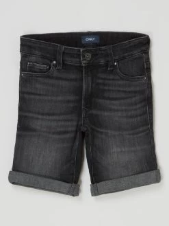 Only Slim Fit Jeansshorts Mit Stretch-Anteil Modell 'Matt' - Schwarz