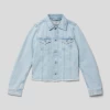 Pepe Jeans Jeansjacke Mit Ausgefranstem Saum Modell 'ISA' - Blau