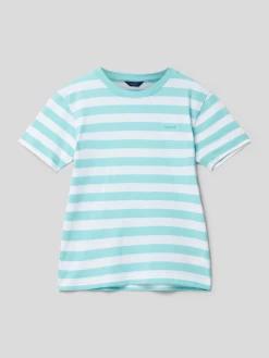 Gant T-Shirt Mit Streifenmuster - Hellblau